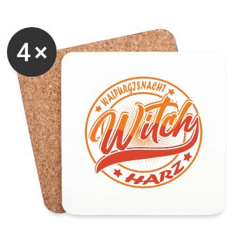 WALPURGISNACHT I GESCHENK FÜR HEXEN & Zauberin - Untersetzer (4er-Set) - Weiß - Vorne