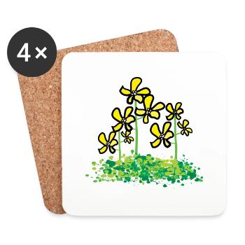 Canola flower - Coasters (set of 4) - white - Front