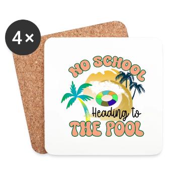 Heading to the pool - Coasters (set of 4) - white - Front