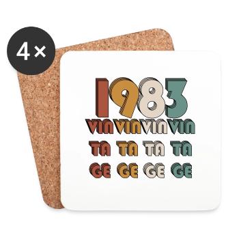 Vintage 1983 - Coasters (set of 4) - white - Front