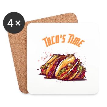 Tacos Zeit - Untersetzer (4er-Set) - Weiß - Vorne