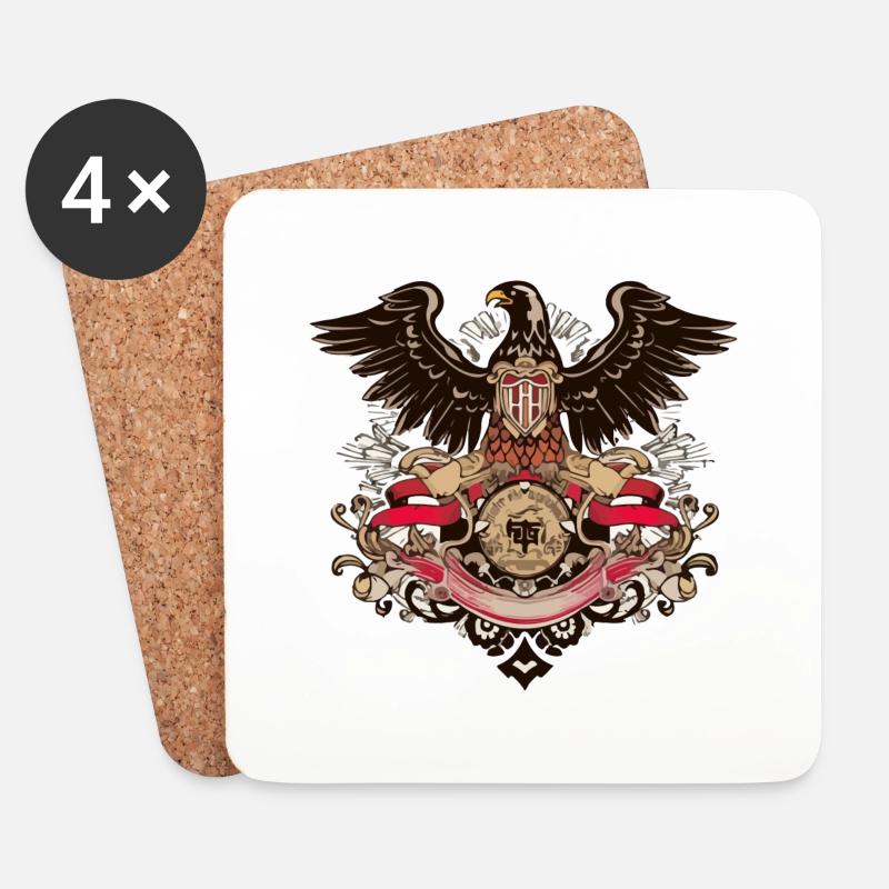 Deutscher Adler - Untersetzer (4er-Set) - Weiß