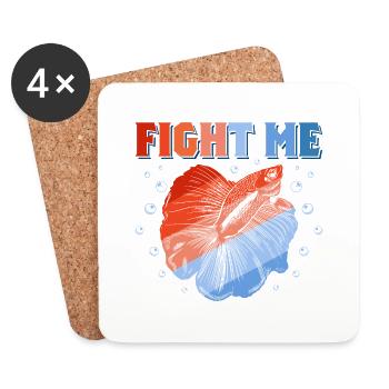 Fight Me Aquarium Owner Fish Keeping - Untersetzer (4er-Set) - Weiß - Vorne