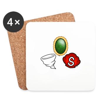 Tazz Talks | Heroes Symbols - Coasters (set of 4) - white - Front
