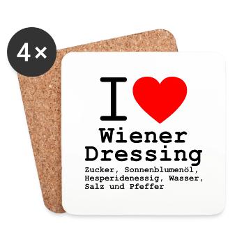 Süsses Wiener Salatdressing für grünen Salat - Untersetzer (4er-Set) - Weiß - Vorne