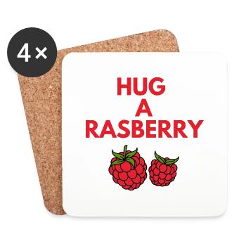 HUG A RASBERRY - Coasters (set of 4) - white - Front