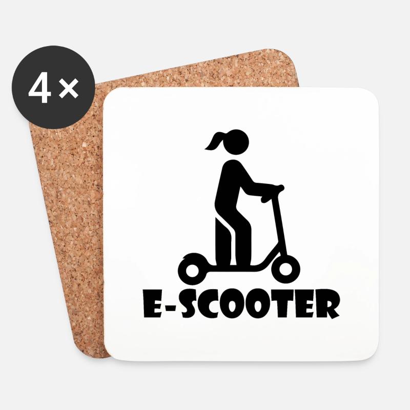 E-Scooter Roller Scooter - Untersetzer (4er-Set) - Weiß