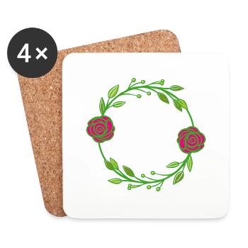 Flower Flower Plant - Dessous de verre (lot de 4) - blanc - Devant