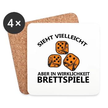 boardgame chess backgammon game night - Untersetzer (4er-Set) - Weiß - Vorne