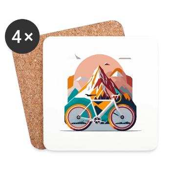 Mountain Bike - Coasters (set of 4) - white - Front