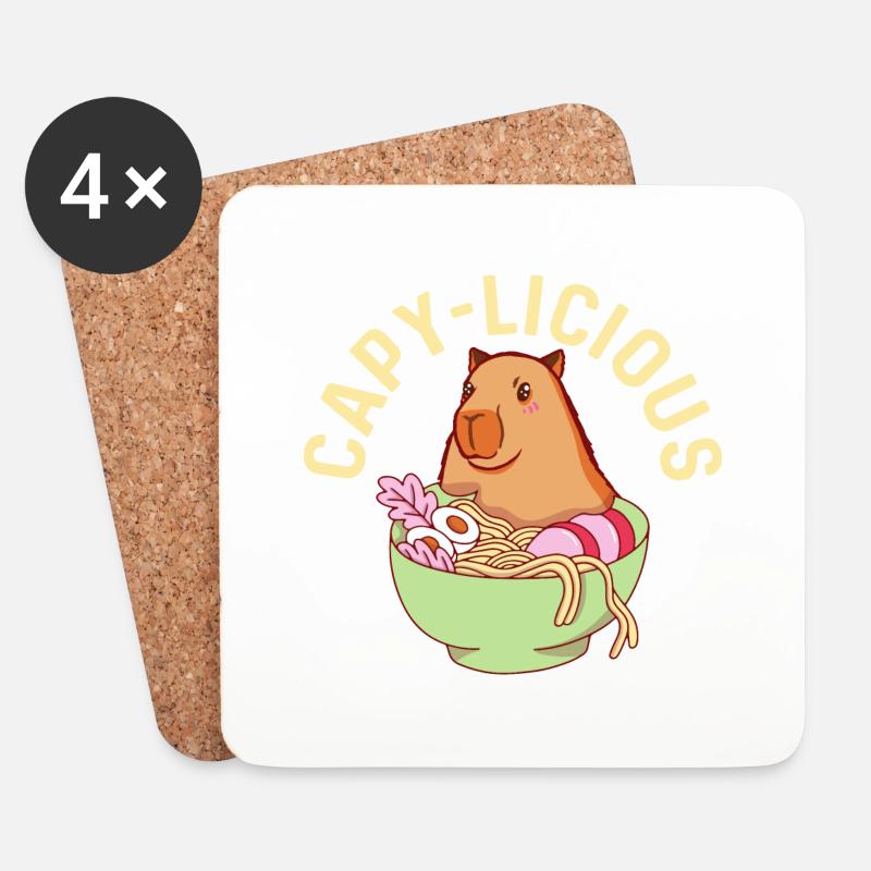 Capy-Licious Capybara Animal Lover - Untersetzer (4er-Set) - Weiß