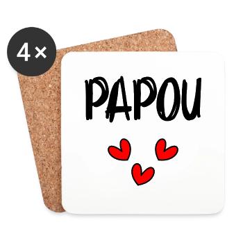 BONNE FÊTE PAPA. PAPA. FÊTE DES PÈRES. BONNE FÊTE - Dessous de verre (lot de 4) - blanc - Devant