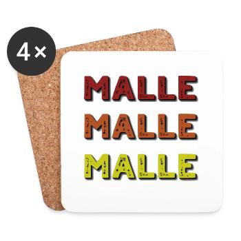 Malle Mallorca Sommerurlaub - Untersetzer (4er-Set) - Weiß - Vorne