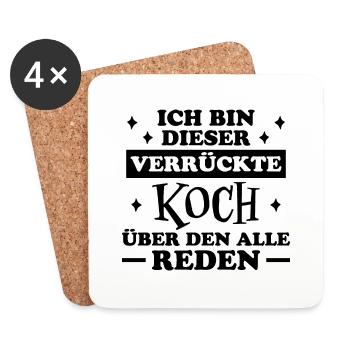 Koch Lustig Spruch Beruf Gastronomie Koch Geschenk - Untersetzer (4er-Set) - Weiß - Vorne