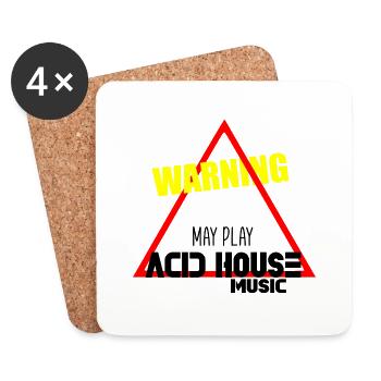 Acid house music warning - Coasters (set of 4) - white - Front