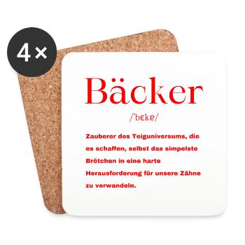 Bäcker Definition - Untersetzer (4er-Set) - Weiß - Vorne