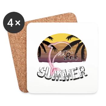 Sonnenuntergang mit Delfin - Untersetzer (4er-Set) - Weiß - Vorne