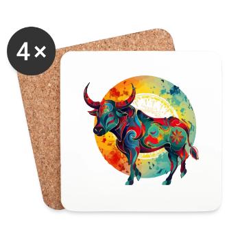 Bully the Bull - Coasters (set of 4) - white - Front