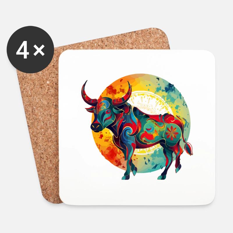 Bully the Bull - Coasters (set of 4) - white