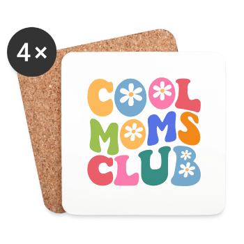 Cool Moms Club with Daisy Flower - Untersetzer (4er-Set) - Weiß - Vorne