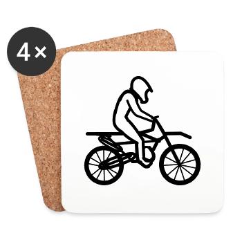 Moto Racer - Dessous de verre (lot de 4) - blanc - Devant