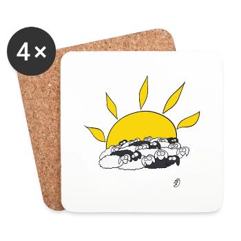 Sheep at sunrise - Coasters (set of 4) - white - Front
