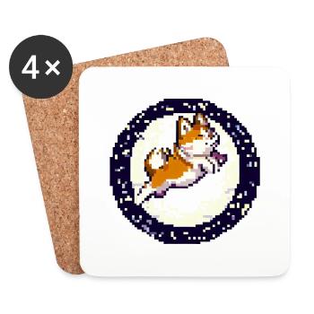 Shiba Inu - Dessous de verre (lot de 4) - blanc - Devant