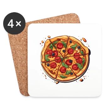 Pizza Love - Coasters (set of 4) - white - Front