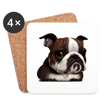 Propriétaires de chiens Chien Bulldog Chiens Propriétaires de chiens - Dessous de verre (lot de 4) - blanc - Devant