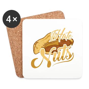 I Hate Nuts Nut Allergic Awareness - Untersetzer (4er-Set) - Weiß - Vorne