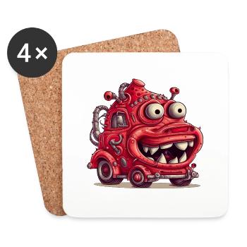 Children want to join the fire brigade later - Coasters (set of 4) - white - Front