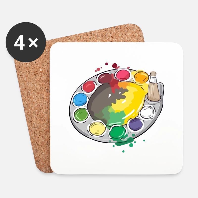 Die Farbpalette - Untersetzer (4er-Set) - Weiß
