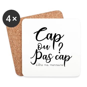 Cap ou pas cap ! - Dessous de verre (lot de 4) - blanc - Devant
