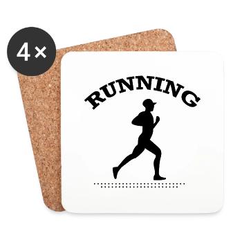 Marathon de course à pied - Dessous de verre (lot de 4) - blanc - Devant