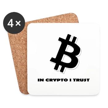 Crypto Bitcoin Trading - Dessous de verre (lot de 4) - blanc - Devant