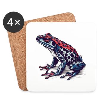 Pfeilgiftfrosch Amphibie in toller retro Optik - Untersetzer (4er-Set) - Weiß - Vorne