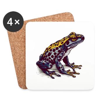 Der giftige Pfeilgiftfrosch lebt in den Tropen - Untersetzer (4er-Set) - Weiß - Vorne