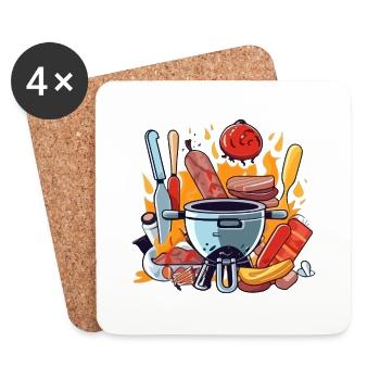 Grill und Utensilien n°3 - Untersetzer (4er-Set) - Weiß - Vorne