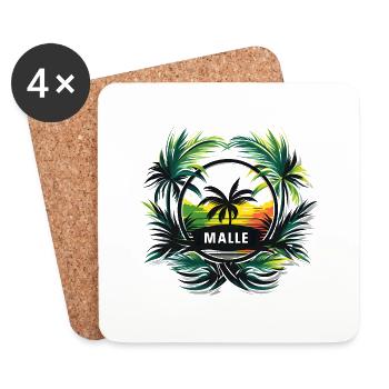 Malle Mallorca Sommeroutfit Urlaubsmotiv Strand - Untersetzer (4er-Set) - Weiß - Vorne