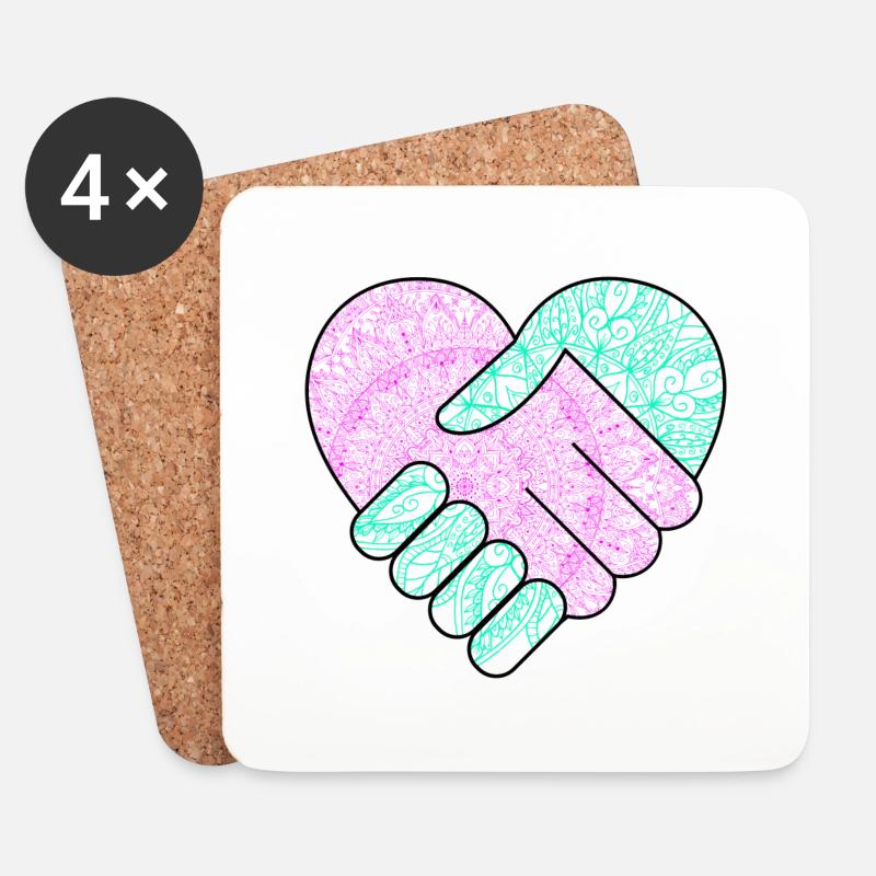 Friede - Untersetzer (4er-Set) - Weiß