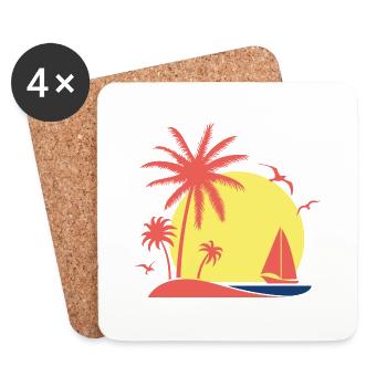 Sommer - Untersetzer (4er-Set) - Weiß - Vorne