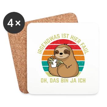 Faules Ich - Untersetzer (4er-Set) - Weiß - Vorne