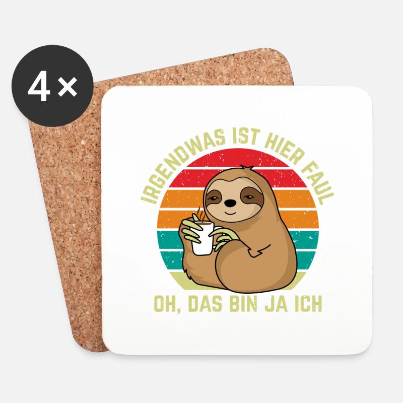 Faules Ich - Untersetzer (4er-Set) - Weiß