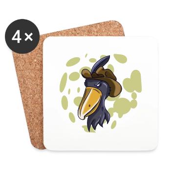 Schuhschnabel Vogel Ornithologe Wald I Geschenk - Untersetzer (4er-Set) - Weiß - Vorne