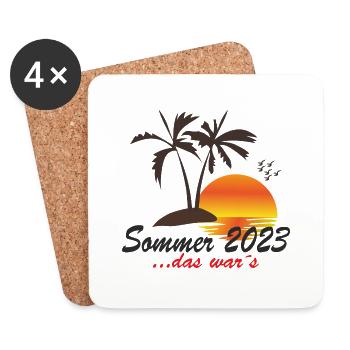 Sommer 2023 das war´s - Untersetzer (4er-Set) - Weiß - Vorne