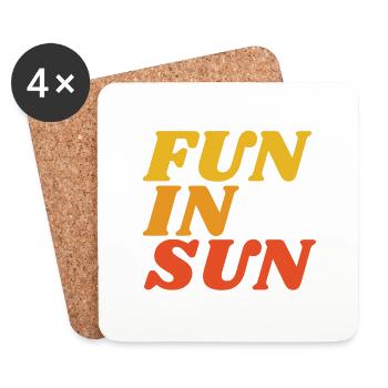 FUN IN SUN - Untersetzer (4er-Set) - Weiß - Vorne