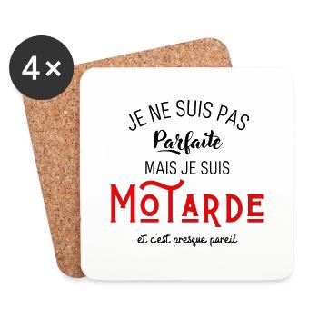 Pas parfaite mais motarde - Dessous de verre (lot de 4) - blanc - Devant