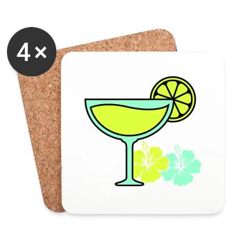 cocktail hibiskus - Untersetzer (4er-Set) - Weiß - Vorne