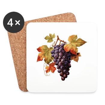 Grapes - Coasters (set of 4) - white - Front