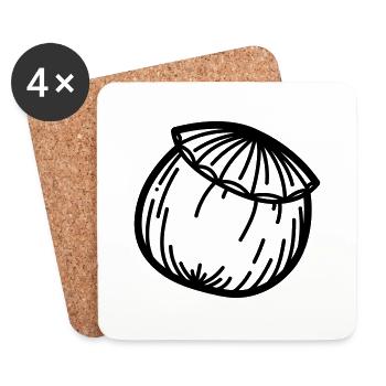 Poppy Flower - Coasters (set of 4) - white - Front